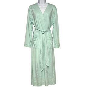 NWT J. Jill Mint Teal Ultrasoft Lightweight Belted Long Robe Womens Sz M